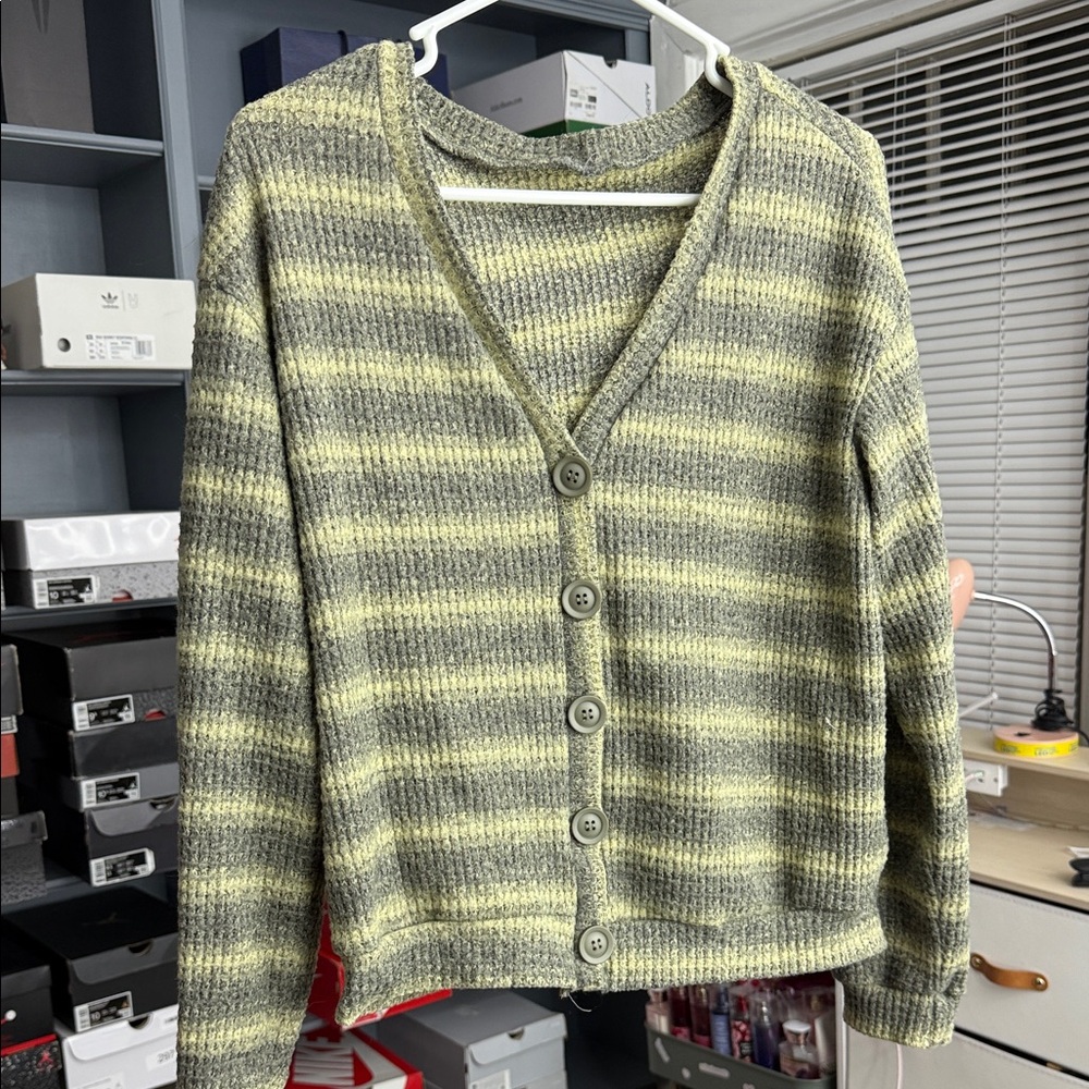 Musera Green Striped Cardigan